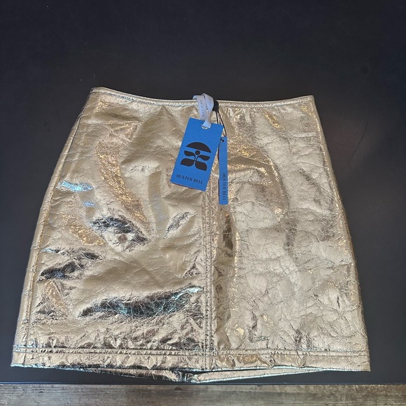 NWT Hunter Bell Kaitlin Skirt. Sz 4. Gold metallic. - Picture 4 of 5